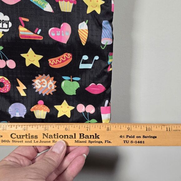 Lesportsac Kasey 3 Zip Crossbody Fun Food Emoji Smile Purse Colorful Adjustable - Picture 11 of 11